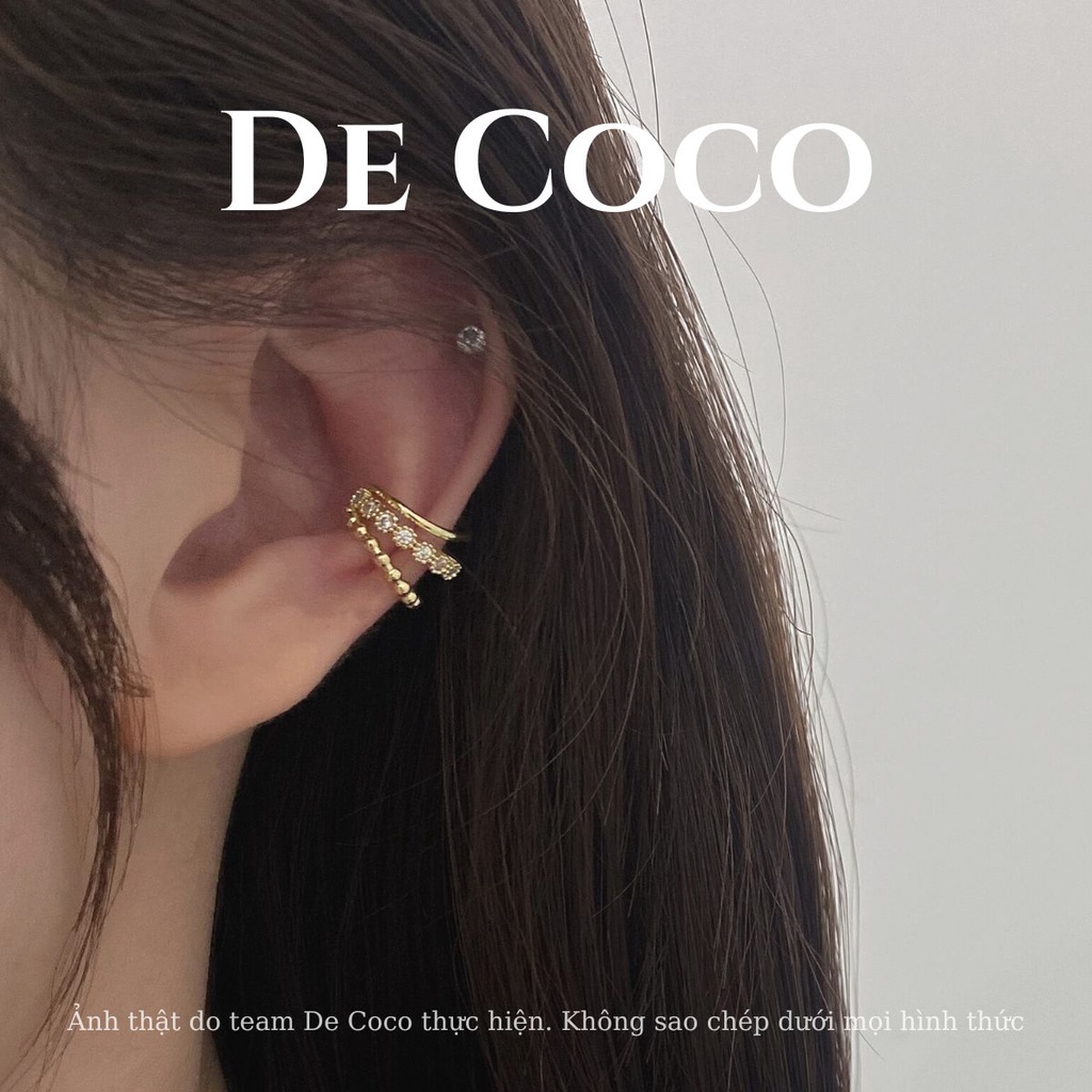 Khuyên tai kẹp vành nữ De Coco Oriana đeo được 2 kiểu