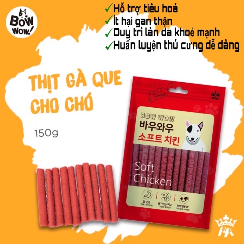 Thịt gà que cho chó Sofl Chicken 150gr -Bowwo