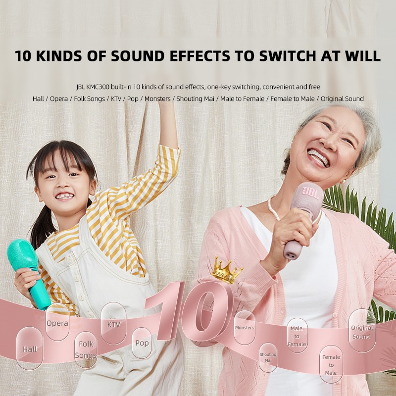 JBL Karaoke Micro bluetooth Không Dây Tích Hợp Thu Âm ktv kmc300