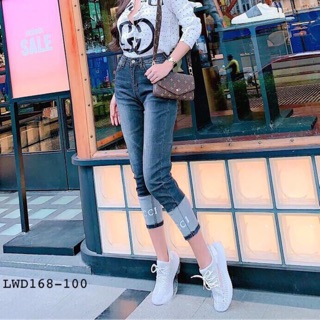 Quần jean 9 tấc phối lai