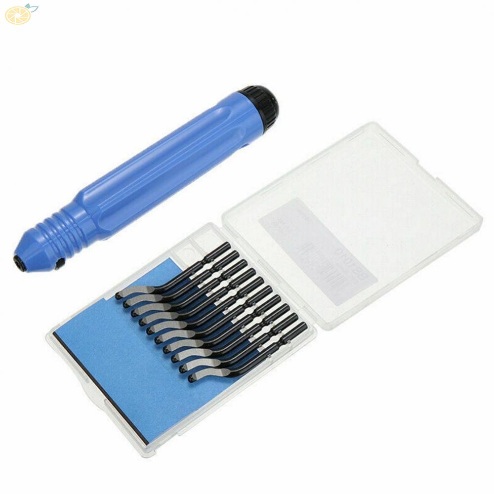 【VARSTR】Handle Plastic Burr NB1100 Scraper+10  BS1010 Blades Trimming Deburring Tools