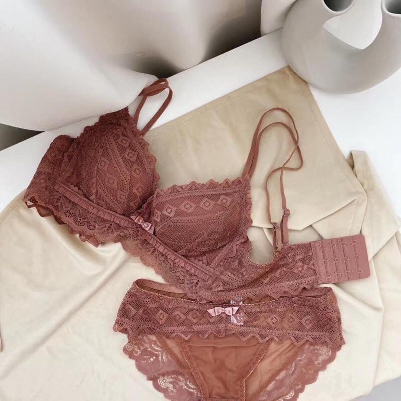 Bộ Lót Nữ Ren Cao Cấp, Áo Lót Nữ Đệm Hơi Siêu Nhẹ Không Gọng Đệm Dày Nâng Ngực Siêu Gợi Cảm SUIT3301