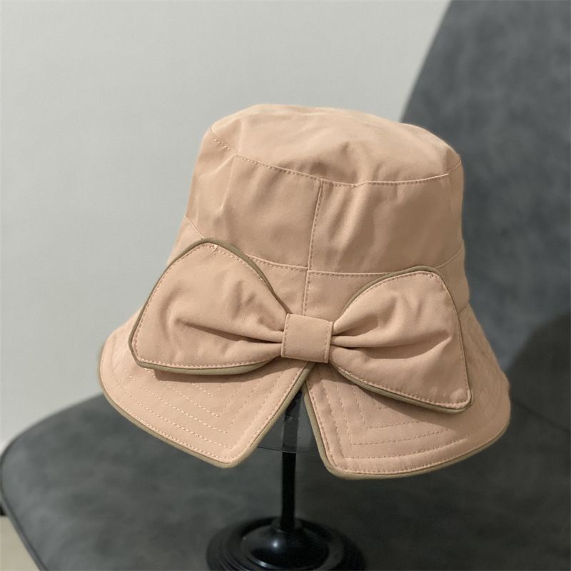 Nón  Vải Chống Nắng Đi Biển Nơ To Viền Chỉ