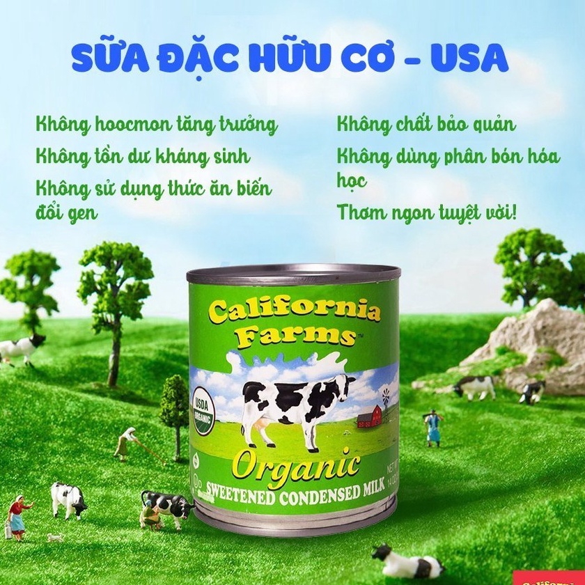 Sữa đặc hữu cơ có đường 397gr California Farms Organic Sweetened Condensed Milk