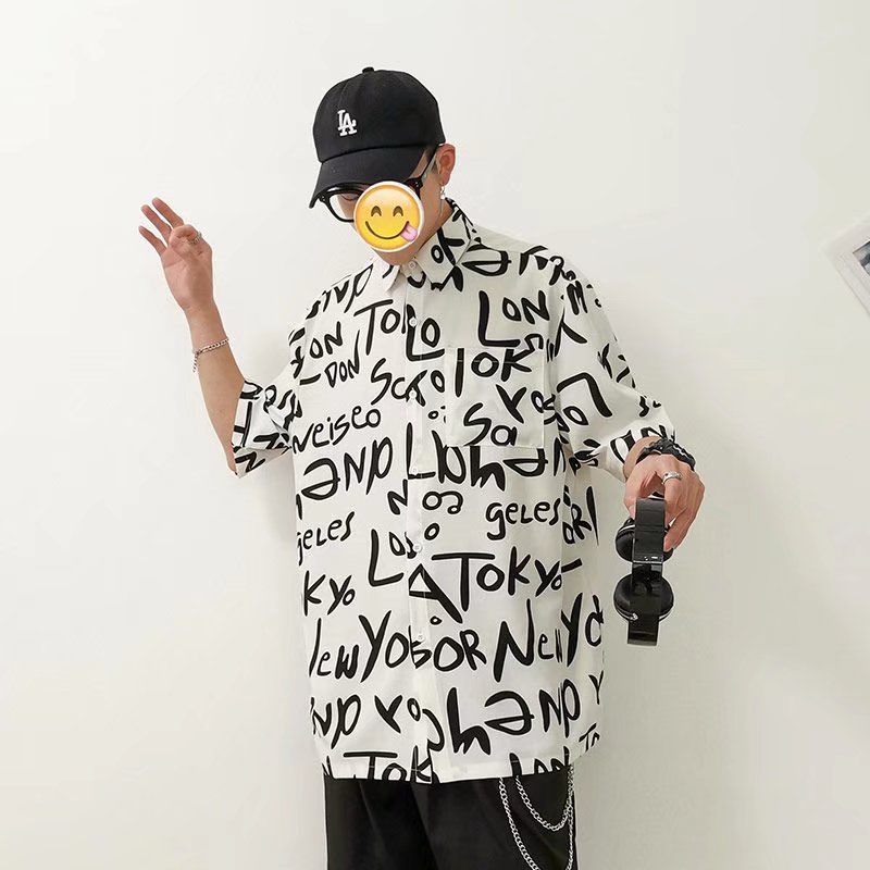 Áo Sơ Mi Tay Ngắn Dáng Rộng In Hoa Thời Trang Đi Biển Mùa Hè Cho Cặp Đôi