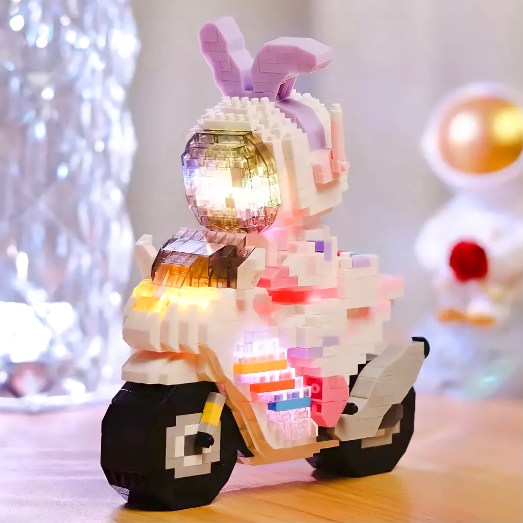 Lego Đồ Chơi Lắp Ráp Phi Hành Gia Motor, Tiny Lina Xếp Hình Nanoblocks Thông Minh Phát Sáng 3D