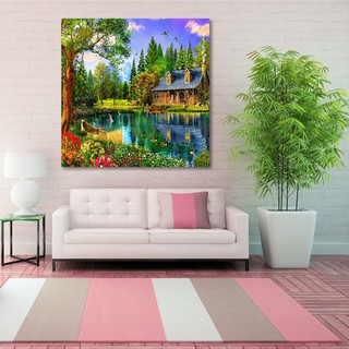 Bộ tự làm tranh đính đá 5D họa tiết hình phong cảnh tuyệt đẹp DIY treo trang trí kèm phụ kiện