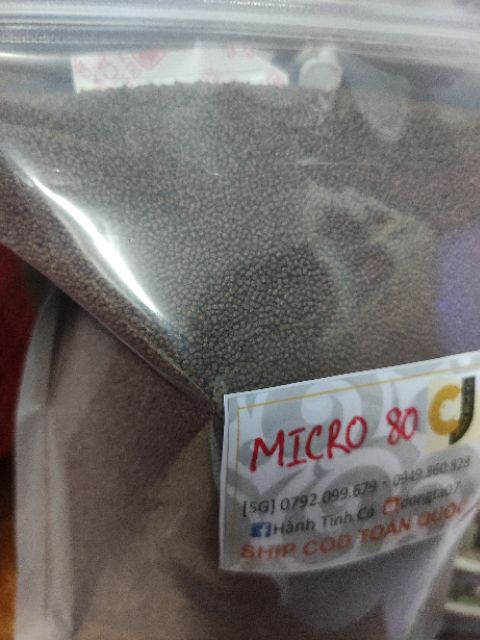 100gram Cám MICRO 80 [HẠT NỔI 0.8mm] dùng cho GUPPY/BETTA TRƯỞNG THÀNH, CÁ MÚN, CÁ VÀNG/ 3 ĐUÔI nhỏ...