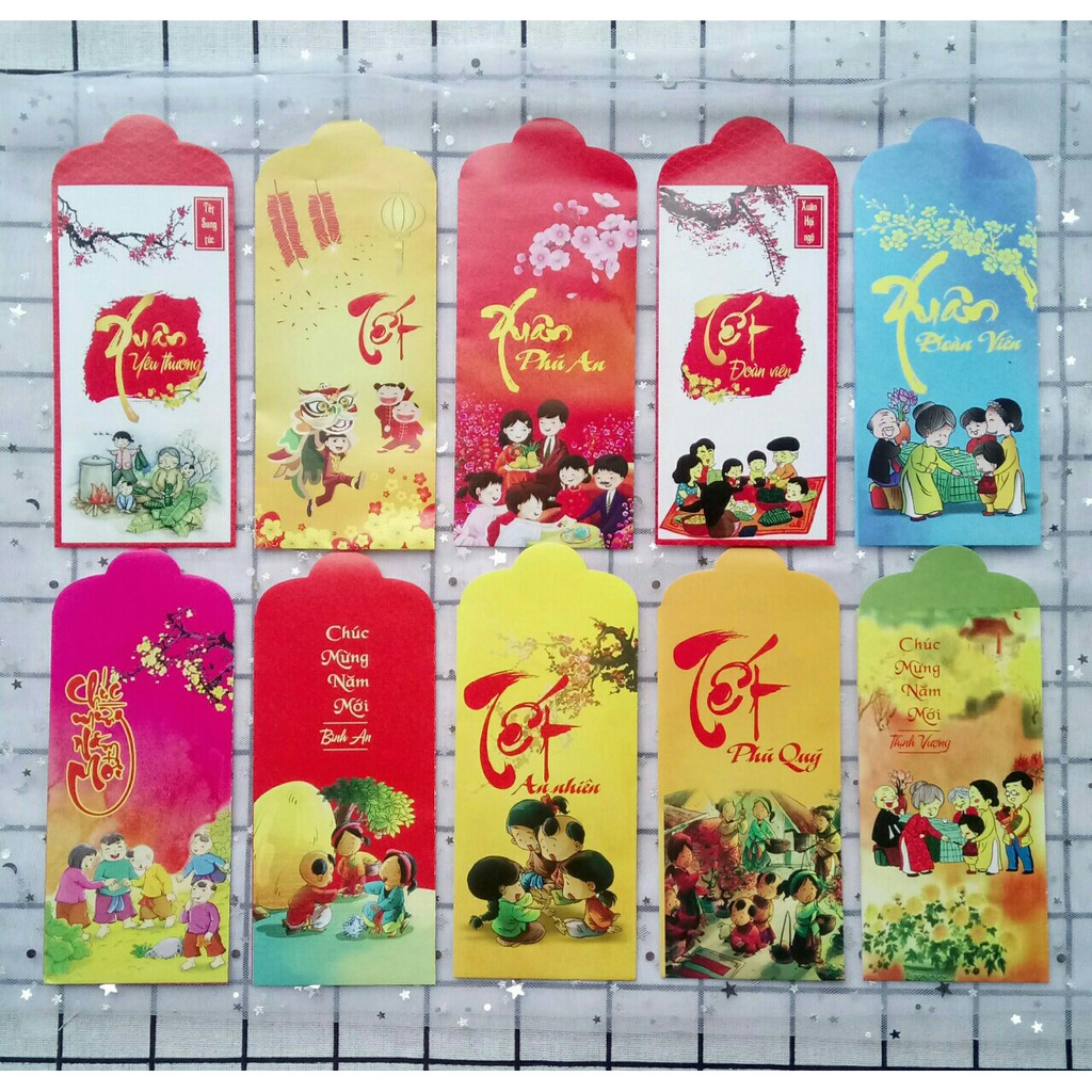 Set 10 phong bao lì xì tết 2019