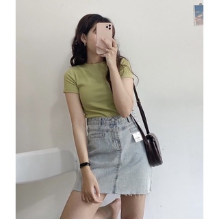 Áo thun trơn ôm body áo thun nữ cổ tròn nhiều màu