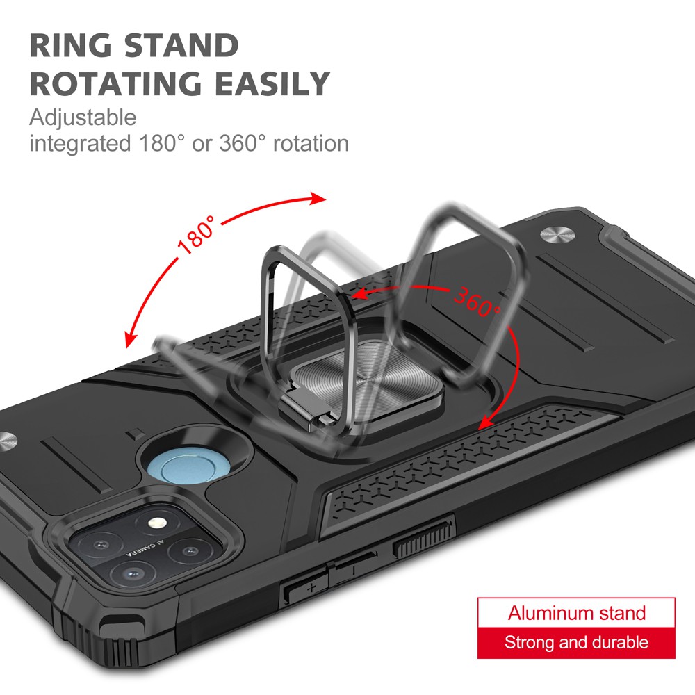 Ốp lưng Realme 5 5i 5s 6i Oppo A12 A15 A15S A31 A3S A5S A7 A52 A54 A92 A93 A5 A9 2020 RENO4 5G Chống sốc Kemeng kèm nhẫn