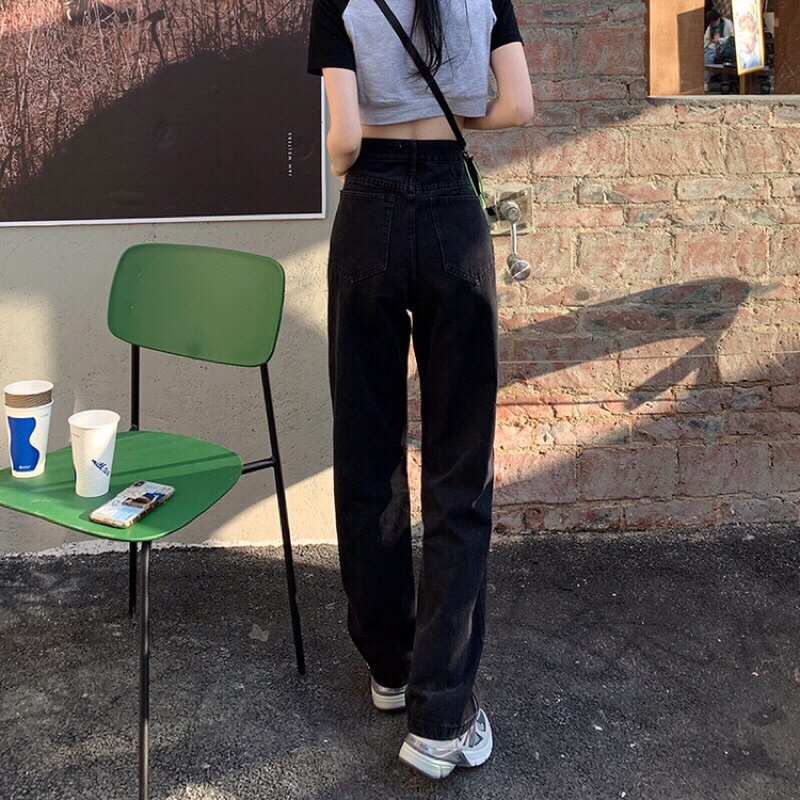 quần jean nữ màu đen dáng xuông màu đen hot nhất 2022 jeanTH | BigBuy360 - bigbuy360.vn