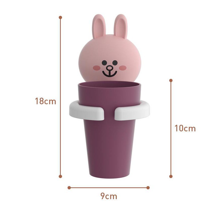 Set cốc kệ đánh răng dán  tường hình thỏ Cony dễ thương cute cho bé