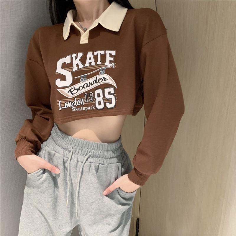 Áo Sweater Tay Dài Cổ Chữ V In Họa Tiết Phong Cách Retro Hàn Quốc Cho Nữ