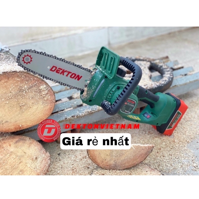 Máy Cưa Xích Pin Dekton Lam 8IN Motor Brushless - Bình Dầu Dung Tích 70Ml