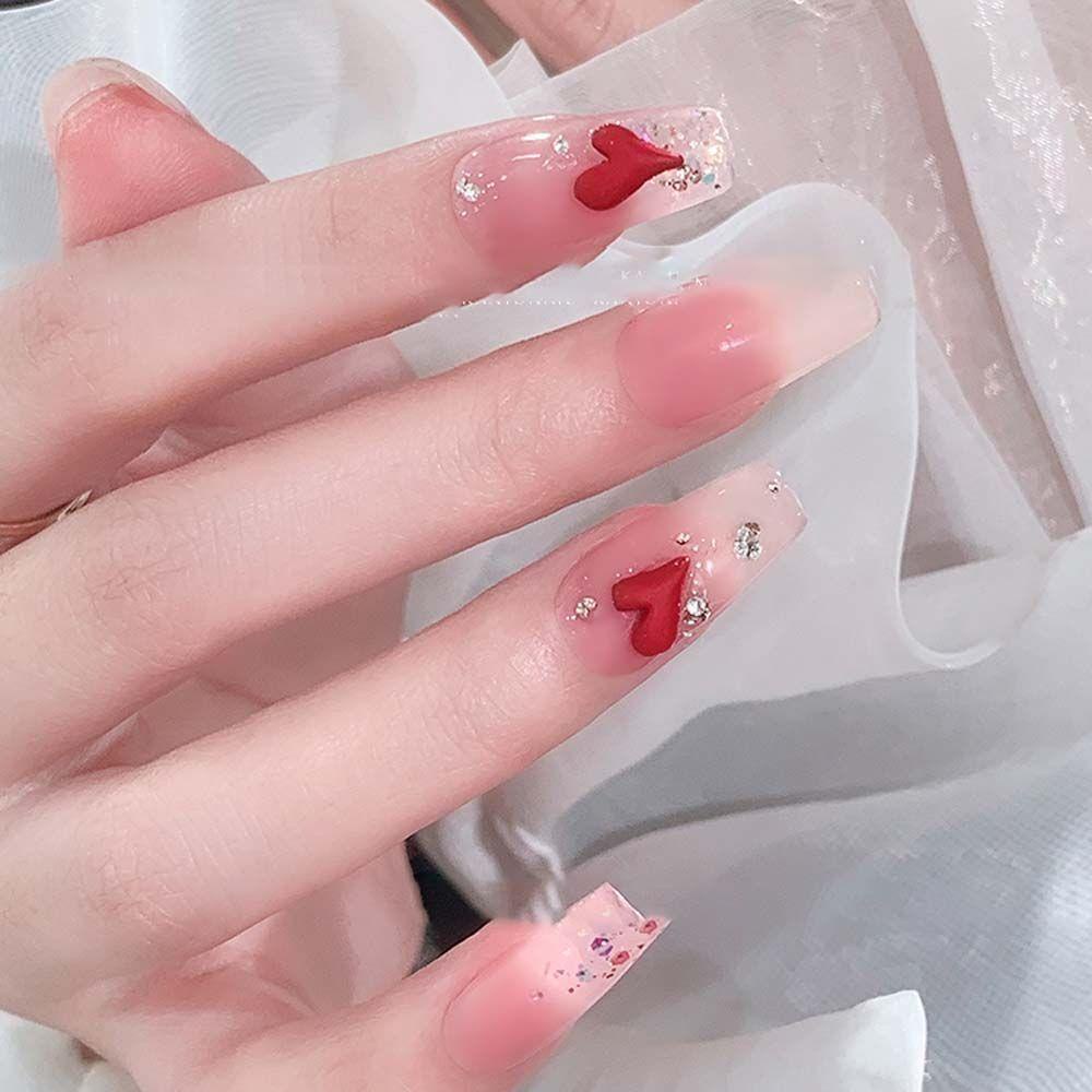 JARRED Phụ Kiện Trang Trí Móng Tay 3D Hình Trái Tim Xinh Xắn