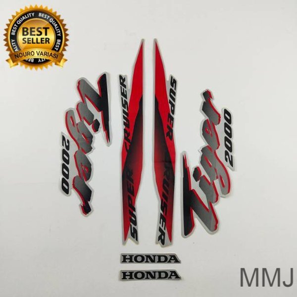 Miếng Dán Trang Trí Xe Hơi Honda Tiger 2000 Màu Bạc Đỏ