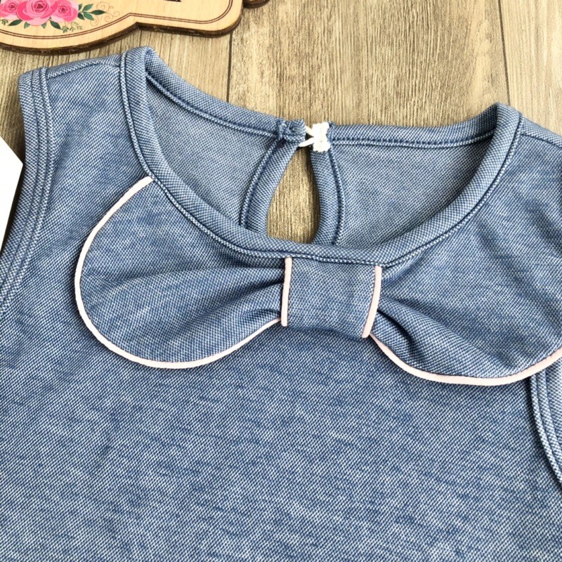 Váy sát nách bé gái chất cotton, chất lanh mềm  Petite xuất Hàn