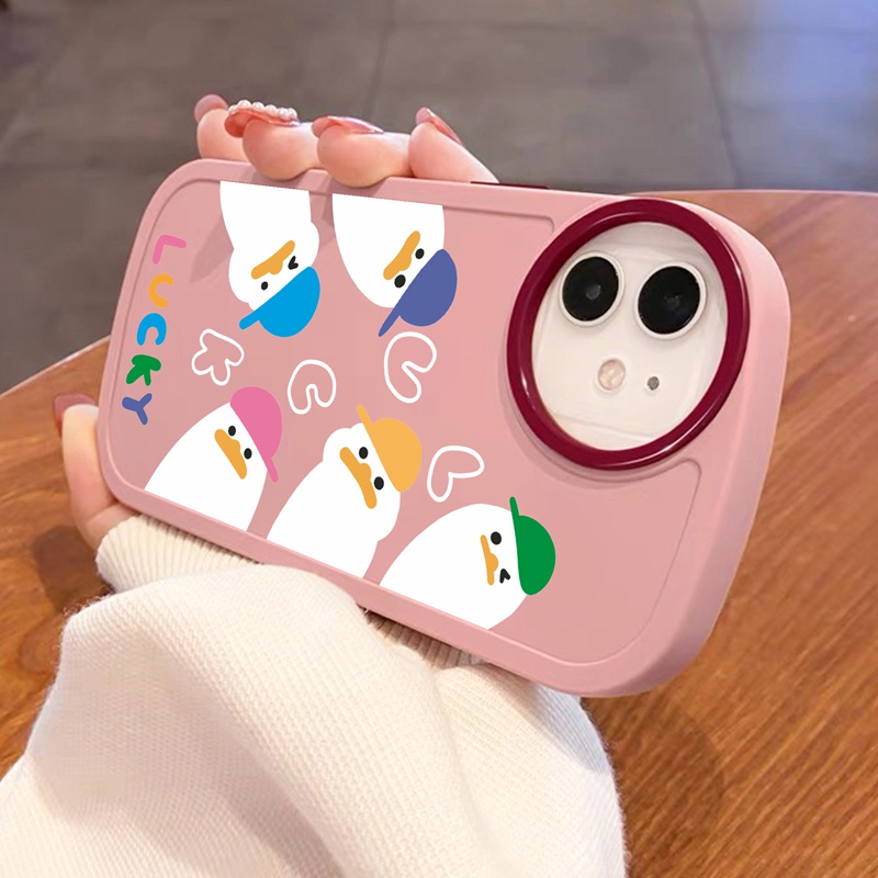 SUNTAIHO Ốp lưng iphone Ốp điện thoại silicone TPU mềm chống rơi in hình vịt thích hợp cho iPhone 11 12 13 PM XR XS Max 7 8 Plus
