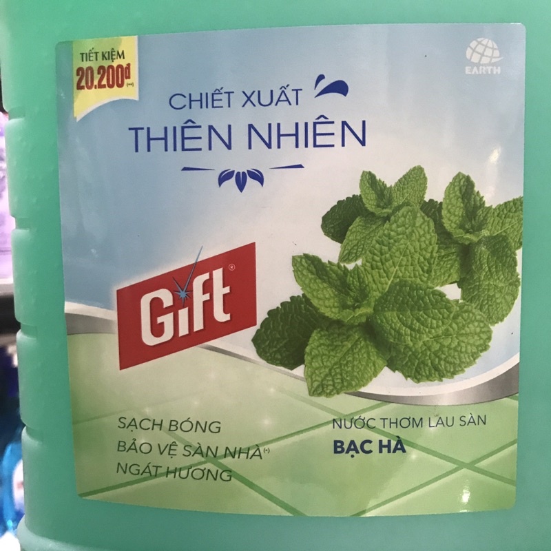 Nước lau sàn nhà Gift hương bạc hà can 3.8kg Gift