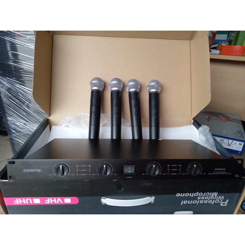 Micro không dây 4 Mic Cầm tay cao cấp SHUPU 204