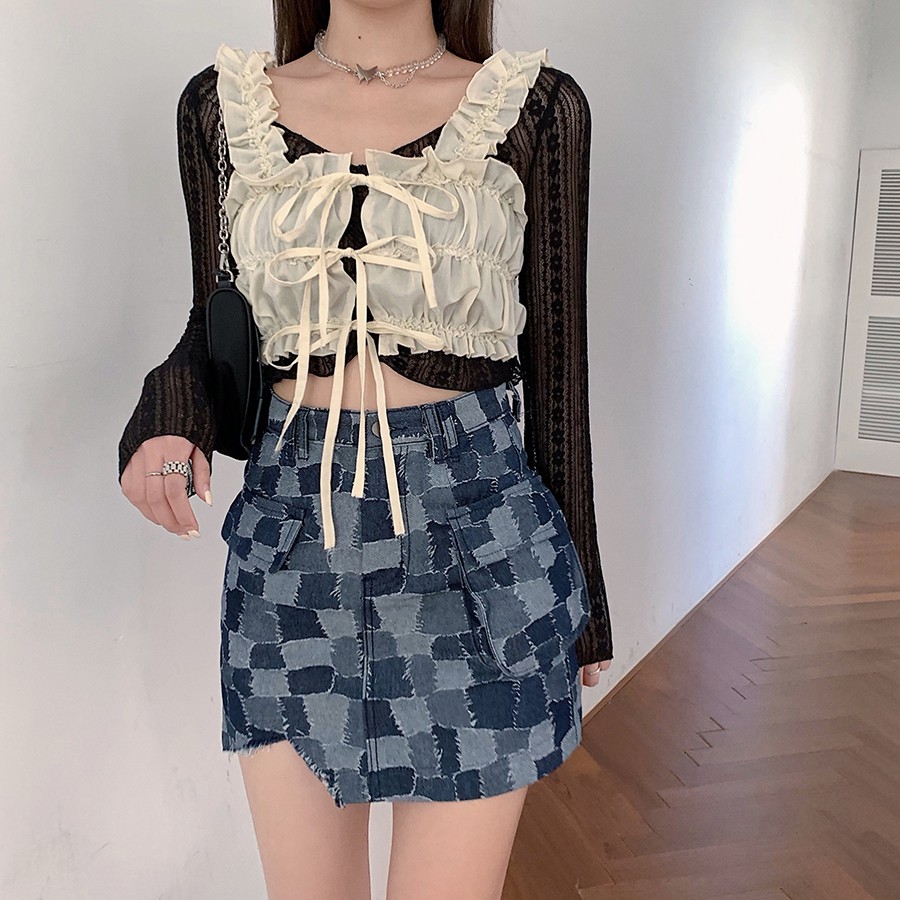 [SẴN SET ÁO 2+VÁY S M]SET ÁO KIỂU+VÁY HÈ EO CAO ULZZANG | BigBuy360 - bigbuy360.vn