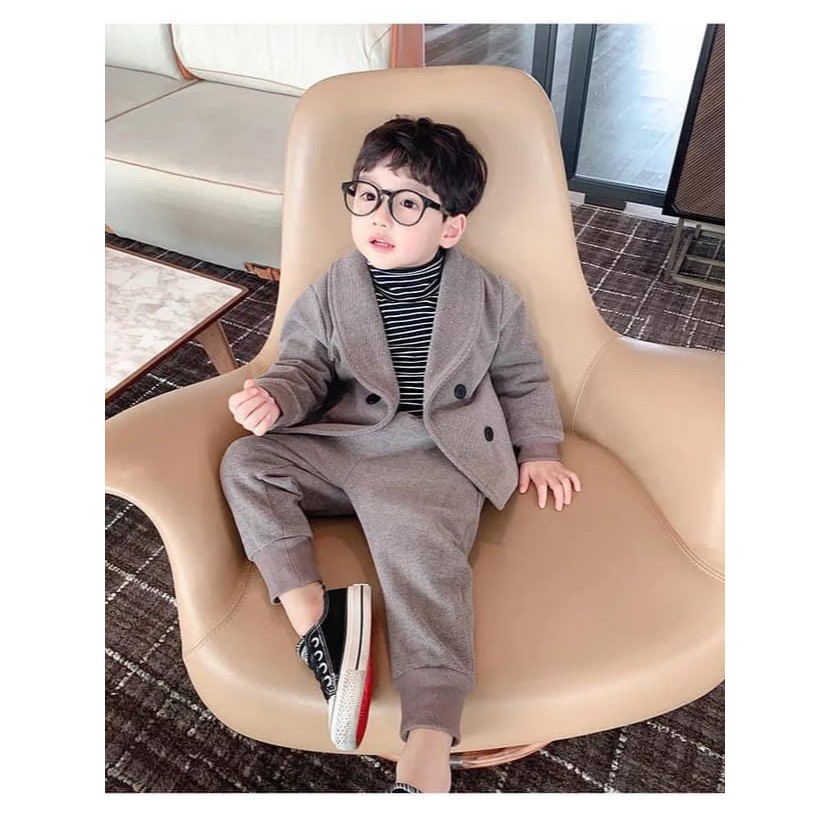 SET VEST DẠ TĂM 2 CHI TIẾT - HÀNG QUẢNG CHÂU CAO CẤP LOẠI 1 CHO BÉ TRAI 9-24Kg