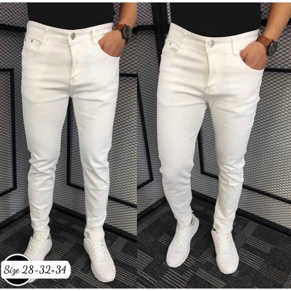 QUẦN JEAN NAM TRẮNG BASIC FORM SKINNY FIT CHÂN MR SMILE 99 SHOP | BigBuy360 - bigbuy360.vn