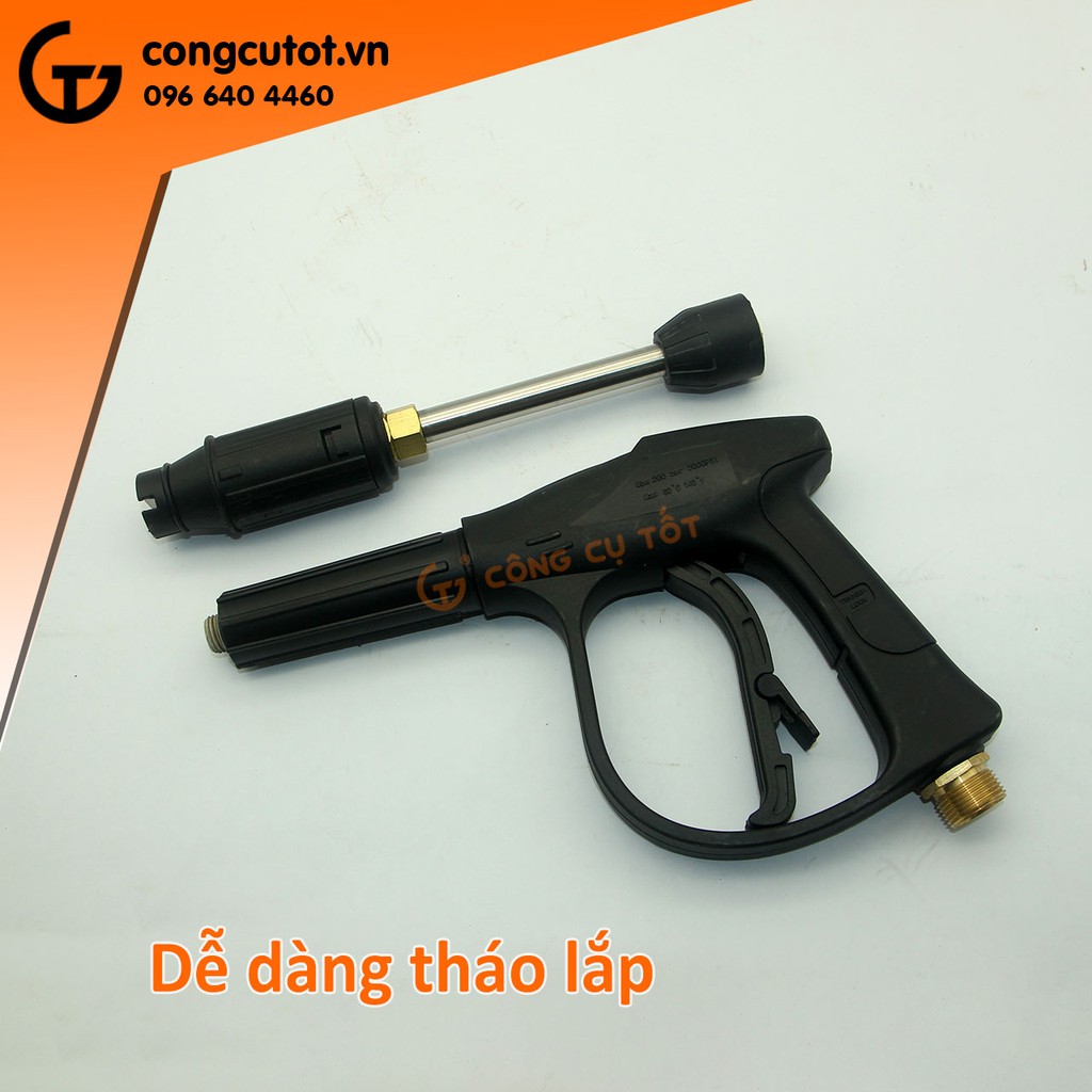 Súng xịt rửa cao áp 3000psi mỏ vịt chỉnh tia dài 46cm ren to M22