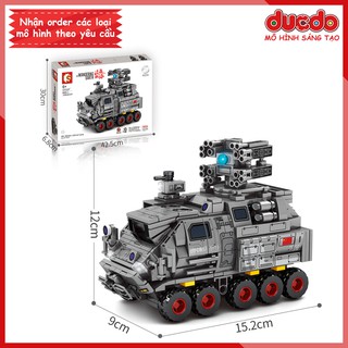 Sembo 107027 lắp ghép xe vận chuyển lính cn171 trong the wandering earth - đồ chơi xếp hình mô hình ww2