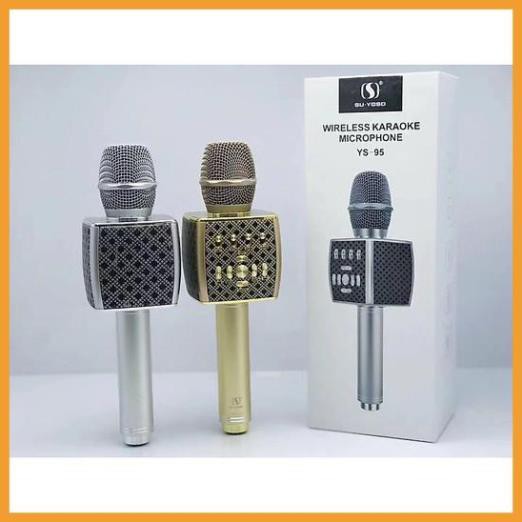 ⚡Giá Rẻ⚡ Micro Karaoke YS 95 kết nối bluetooth Tích Hợp Loa Bass Không Dây Dùng Hát Tại Nhà Hoặc Livetream