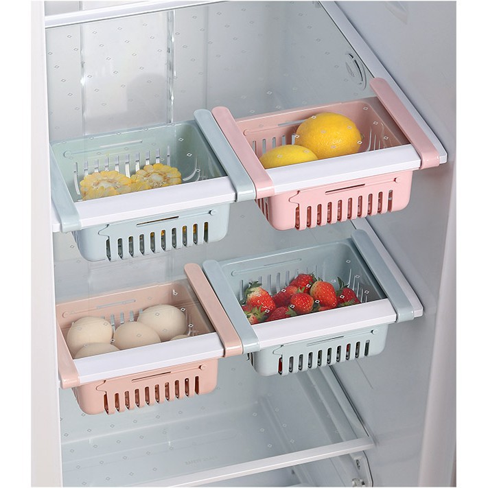 Khay Nhựa Đựng Thức Ăn Trong Tủ Lạnh Co Giãn Thông Minh Tiết Kiệm Không Gian