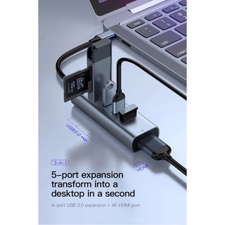 [Type-C ra 3USB +HDMI] HUB/Bộ chia cồng Baseus Enjoy Series