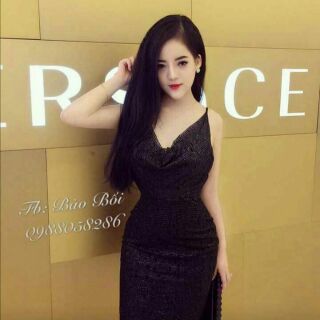 Đầm body cổ đổ kim sa