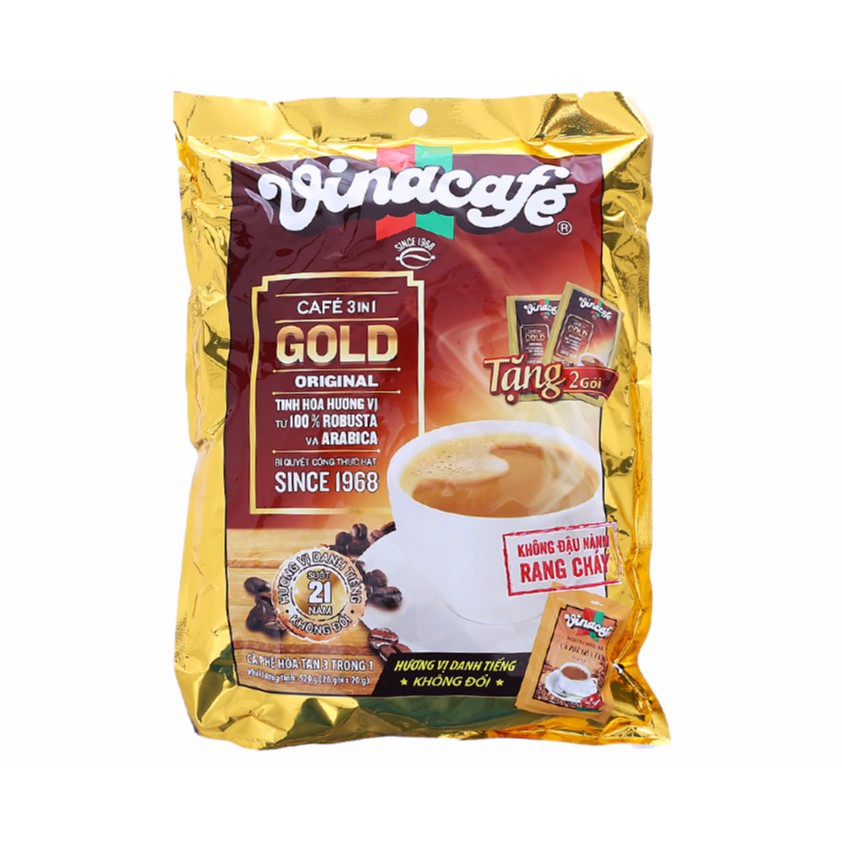 Cà phê sữa hòa tan VinaCafe 3 in 1 Gold Original 480g (20g x 24 gói)