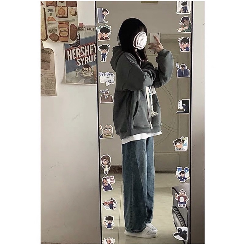 Áo hoodie TIDE UlzzangHodie nữ form rộng dài vải nỉ chất đẹp giá rẻ không xù lông hàng quảng châu BST thu đông unisex