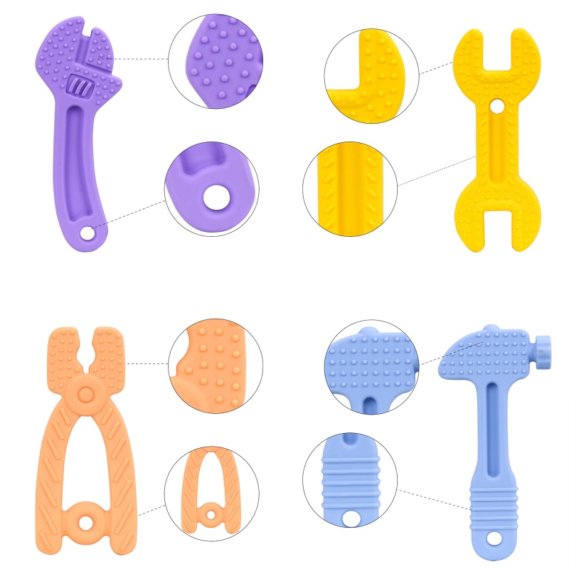 Đồ Chơi Gặm Nướu Bằng Silicone Không BPA Dành Cho Bé 0-6 Tháng 6-12 Tháng Tuổi