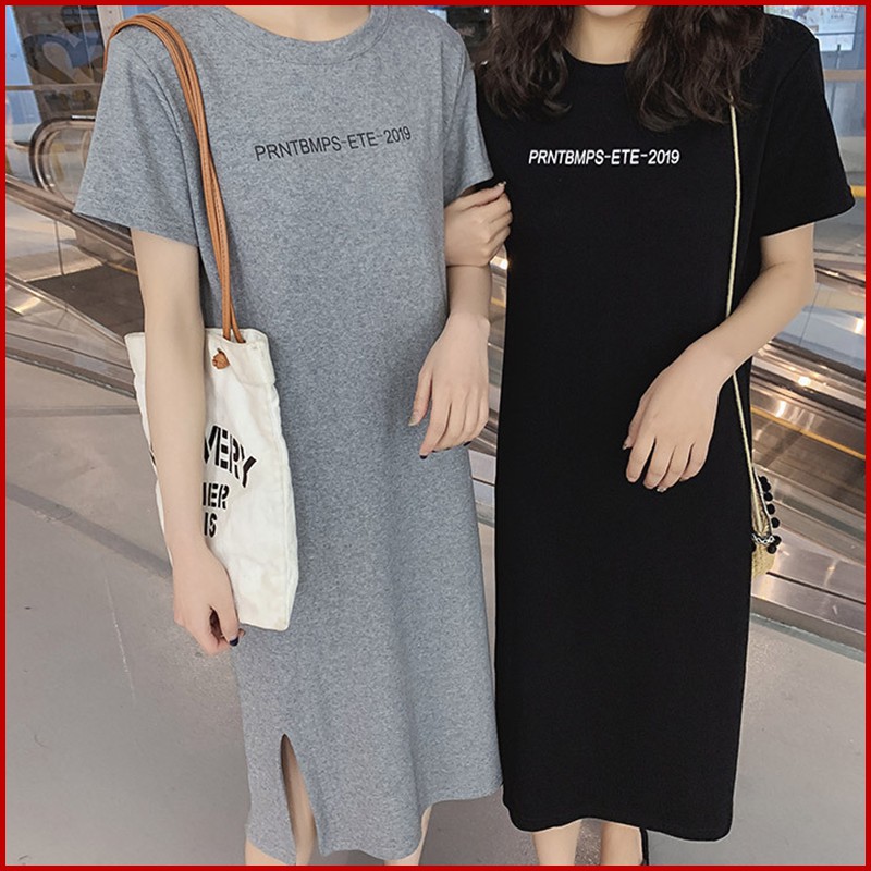 [Mã FAMAYWA2 giảm 10K đơn 50K] Đầm thun tay ngắn dài thân qua gối DS89 | BigBuy360 - bigbuy360.vn