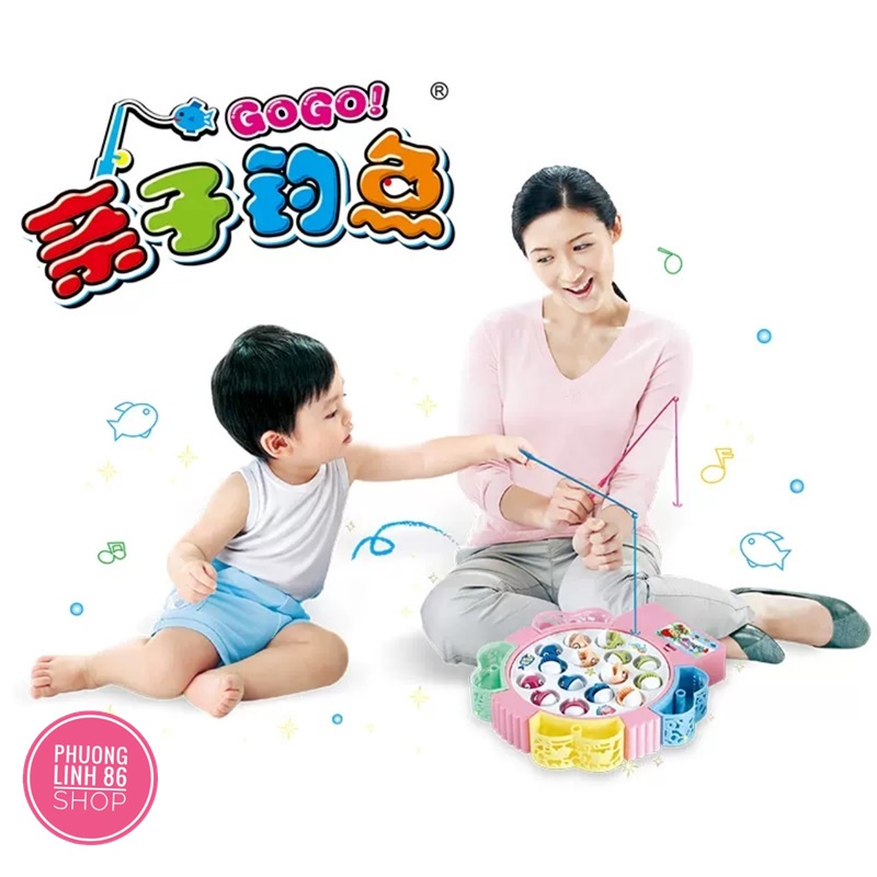Bộ đồ chơi câu cá điện trẻ em 45 con 4 cần câu size to phù hợp cho bé 2 - 6 tuổi shop PHUONG LINH D12