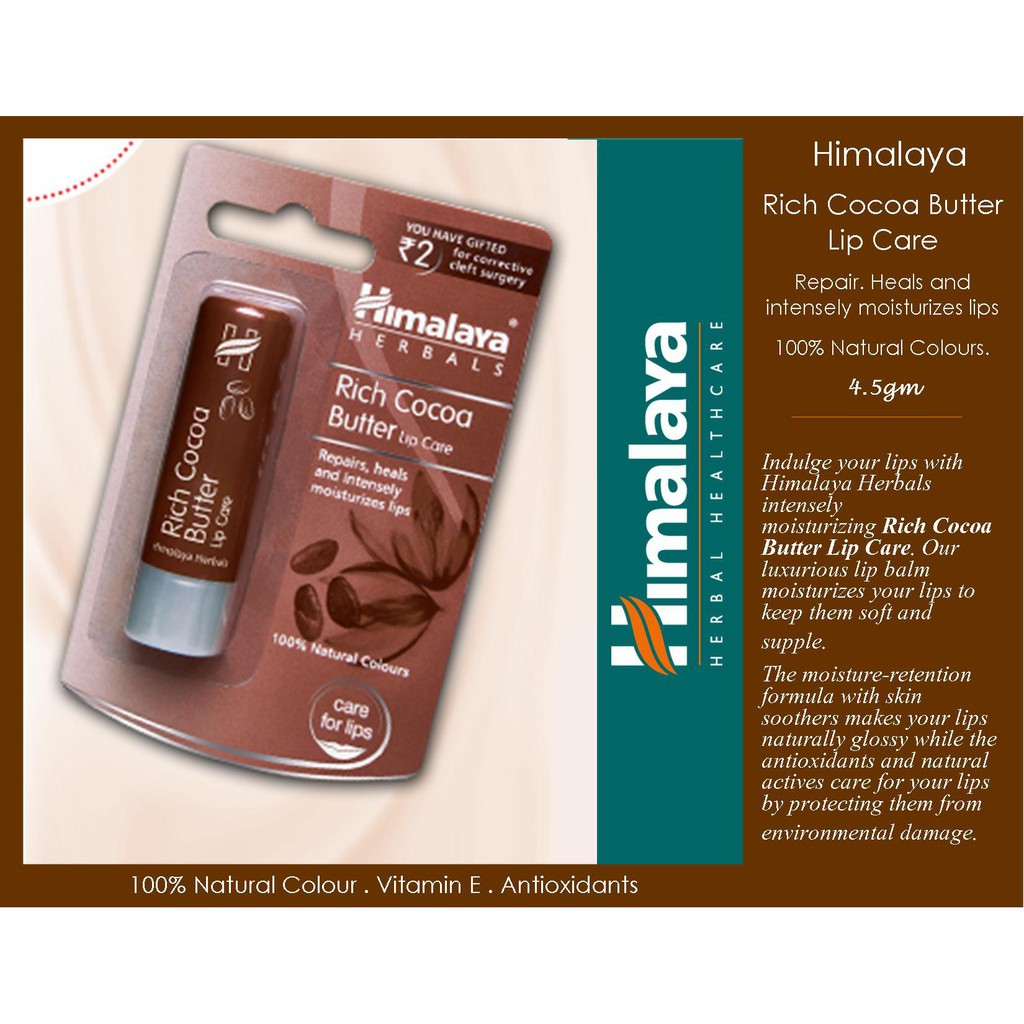 Son Dưỡng Môi Tinh Chất Bơ CaCao Himalaya Rich Cocoa Butter Lip Care 4.5g | BigBuy360 - bigbuy360.vn