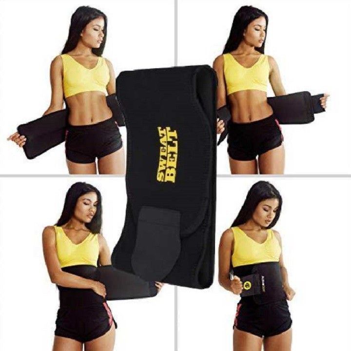 Đai Quấn Nóng Giảm Mỡ Bụng Sweat Belt (Đen)