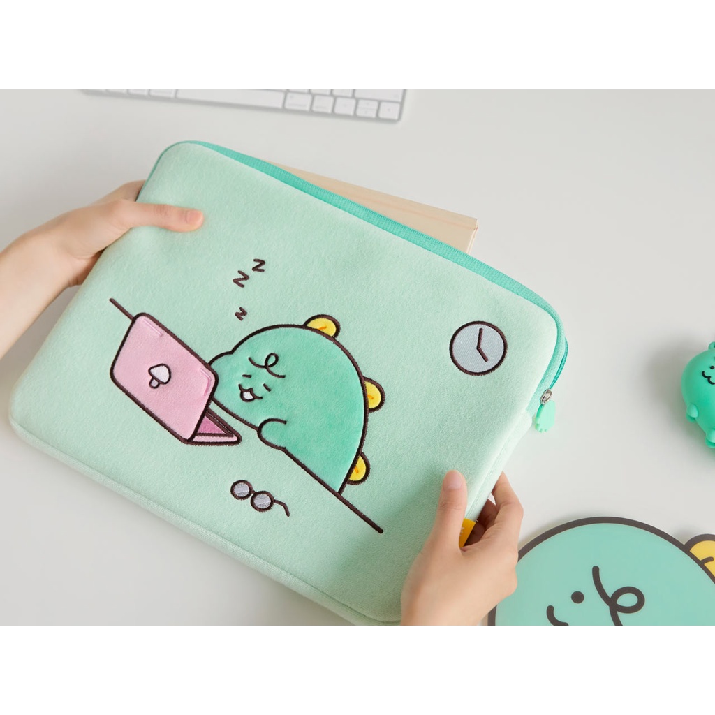 Túi Chống Sốc Laptop 13 inch Kakao Friends Jordy khủng long dễ thương siêu cute