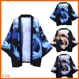 Áo Khoác Kimono Tay 3 / 4 Phong Cách Trung Hoa Cho Nam Và Nữ