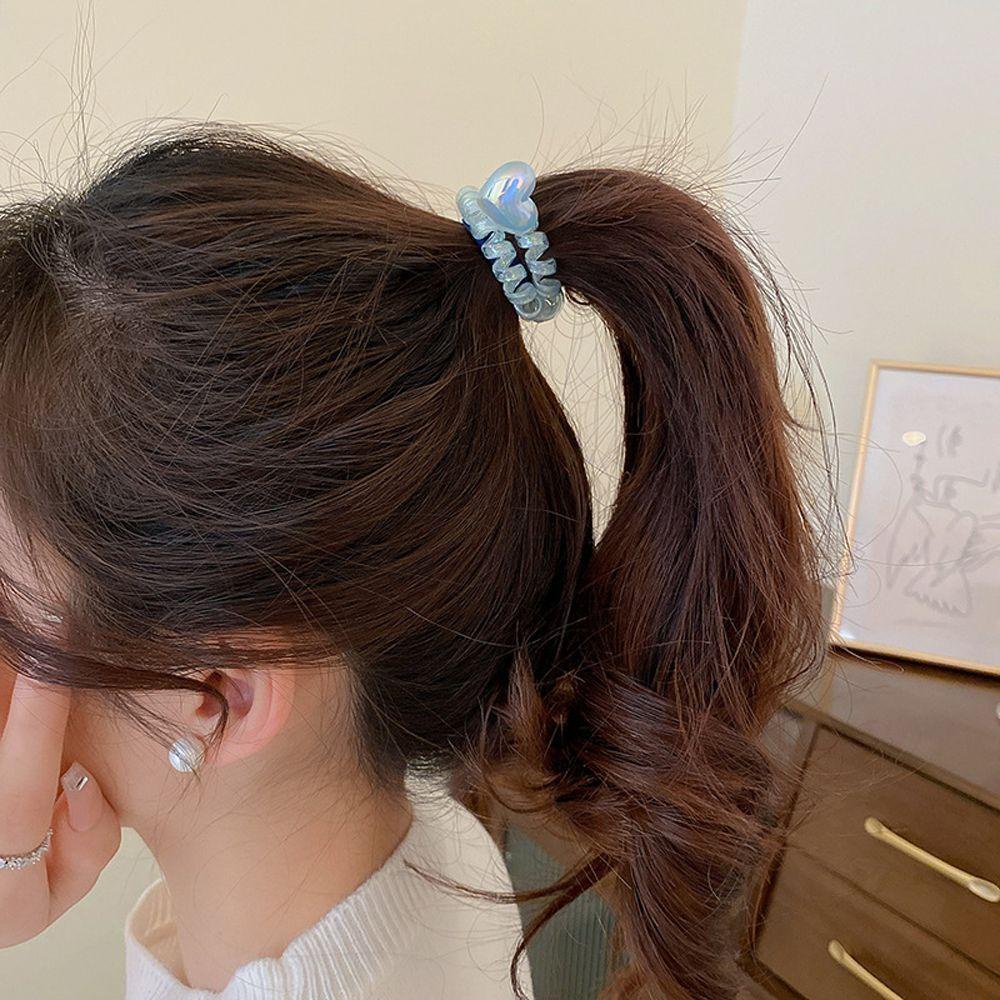 IVORY Dây Buộc Tóc Đuôi Cá Bằng Nhựa Resin Màu Sắc Retro Dễ Phối Đồ Dành Cho Bạn Nữ