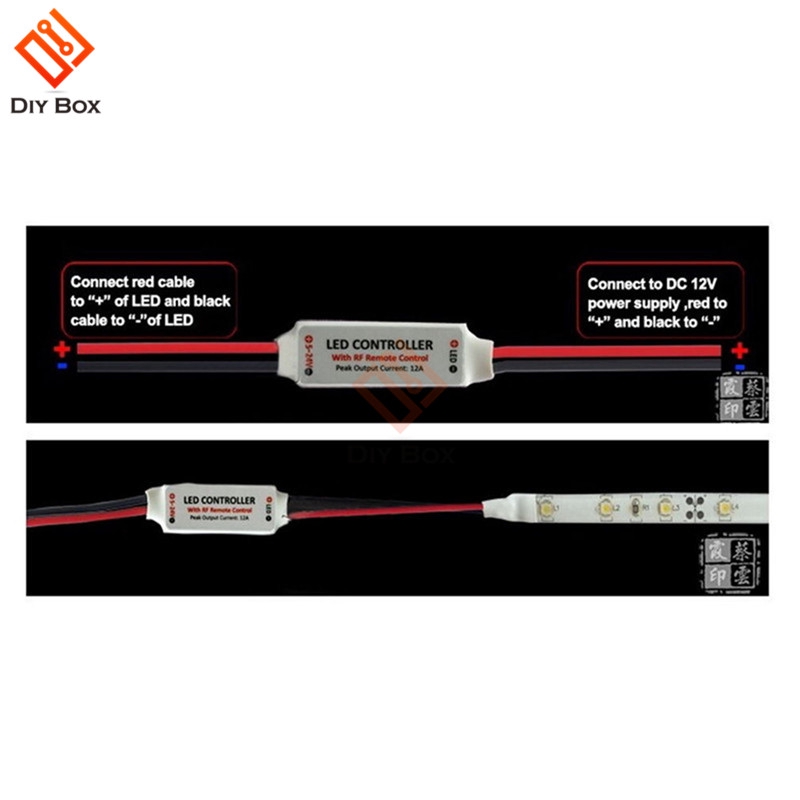 1Set 12V RF Mini Wireless Controller Switch LED Dimmer with Remote Switch Mini In-line LED Light Controller/Dimmer High Quality