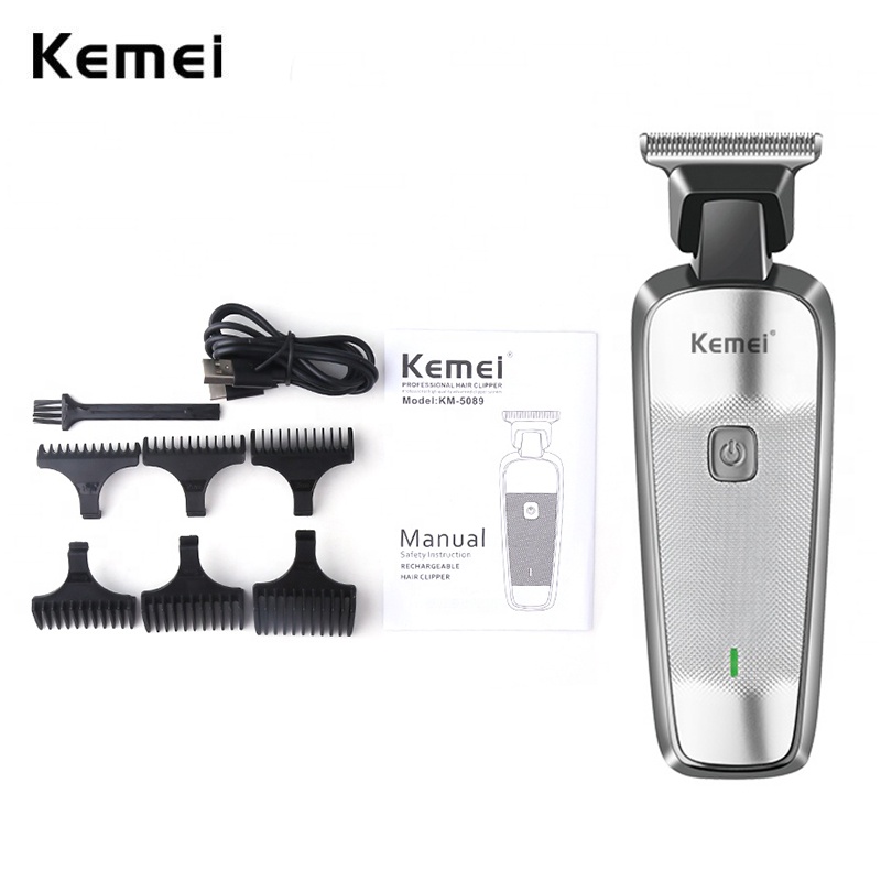 Máy cạo râu cắt tóc không dây Kemei chuyên nghiệp dành cho nam kèm bộ phụ kiện