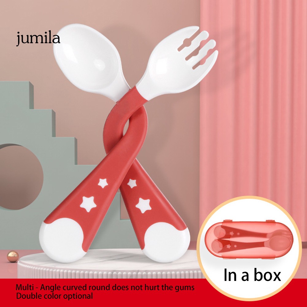 Set 2 Muỗng Nĩa Tập Ăn Cho Bé