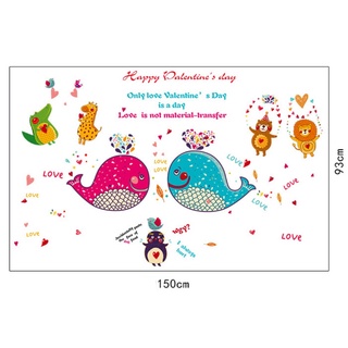 Decal dán tường cặp đôi cá voi - SK9092-69