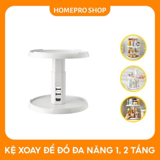 Khay để lọ gia vị tròn có đế xoay tiện lợi dùng cho nhà bếp