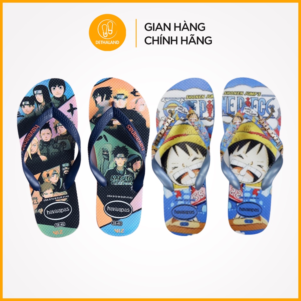Dép xỏ ngón Havaianas Cartoon Naruro Luffy full box cao su thời trang siêu bền